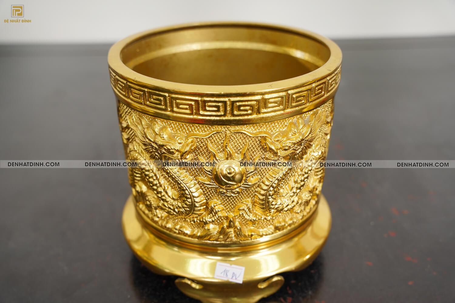 Bát hương 18 dát vàng 24k - Ảnh 2