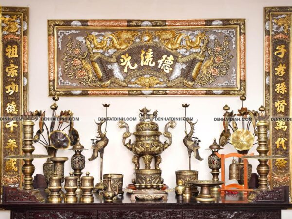 Bộ ngũ sự song long nắp cuốn thư công nghệ (5 chữ) đầy đủ phụ kiện