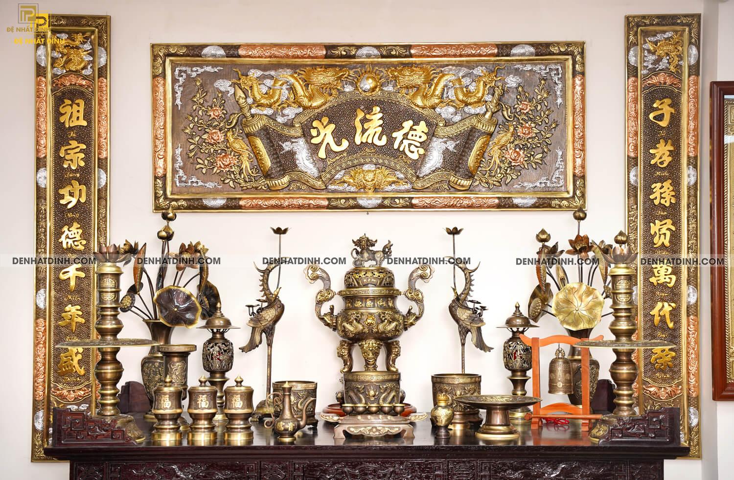 Bộ ngũ sự song long nắp cuốn thư công nghệ (5 chữ) đầy đủ phụ kiện