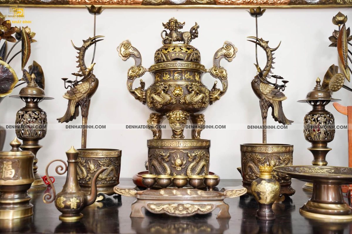 Bộ ngũ sự song long nắp cuốn thư công nghệ (5 chữ) đầy đủ phụ kiện - Ảnh 2