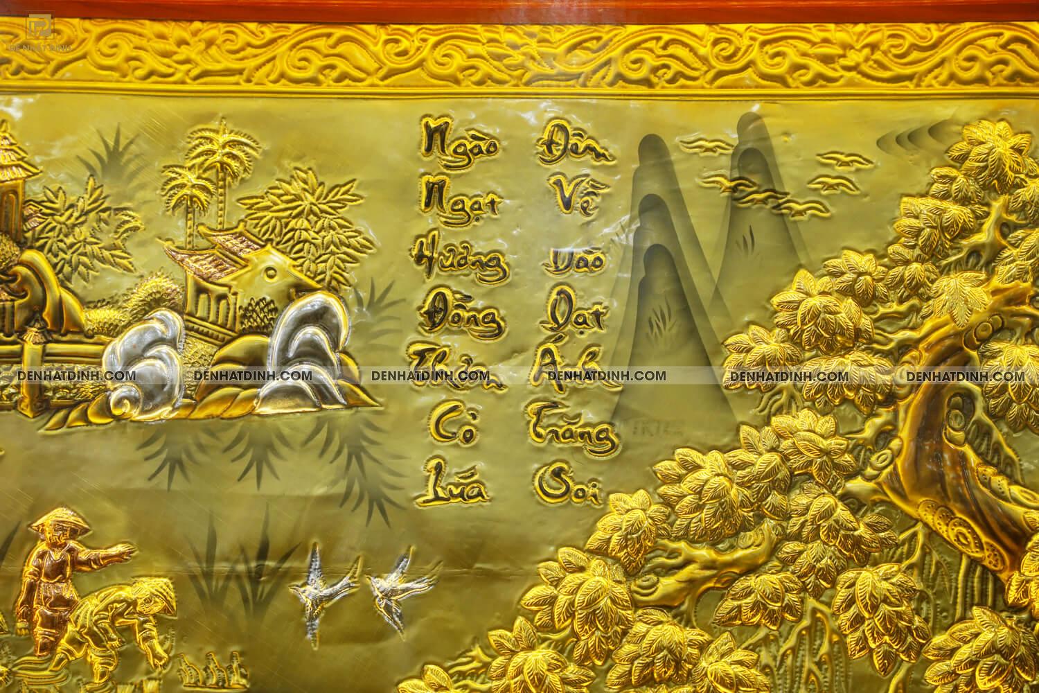 Tranh đồng quê dát vàng dài 2m3 cao 1m2 - Ảnh 10