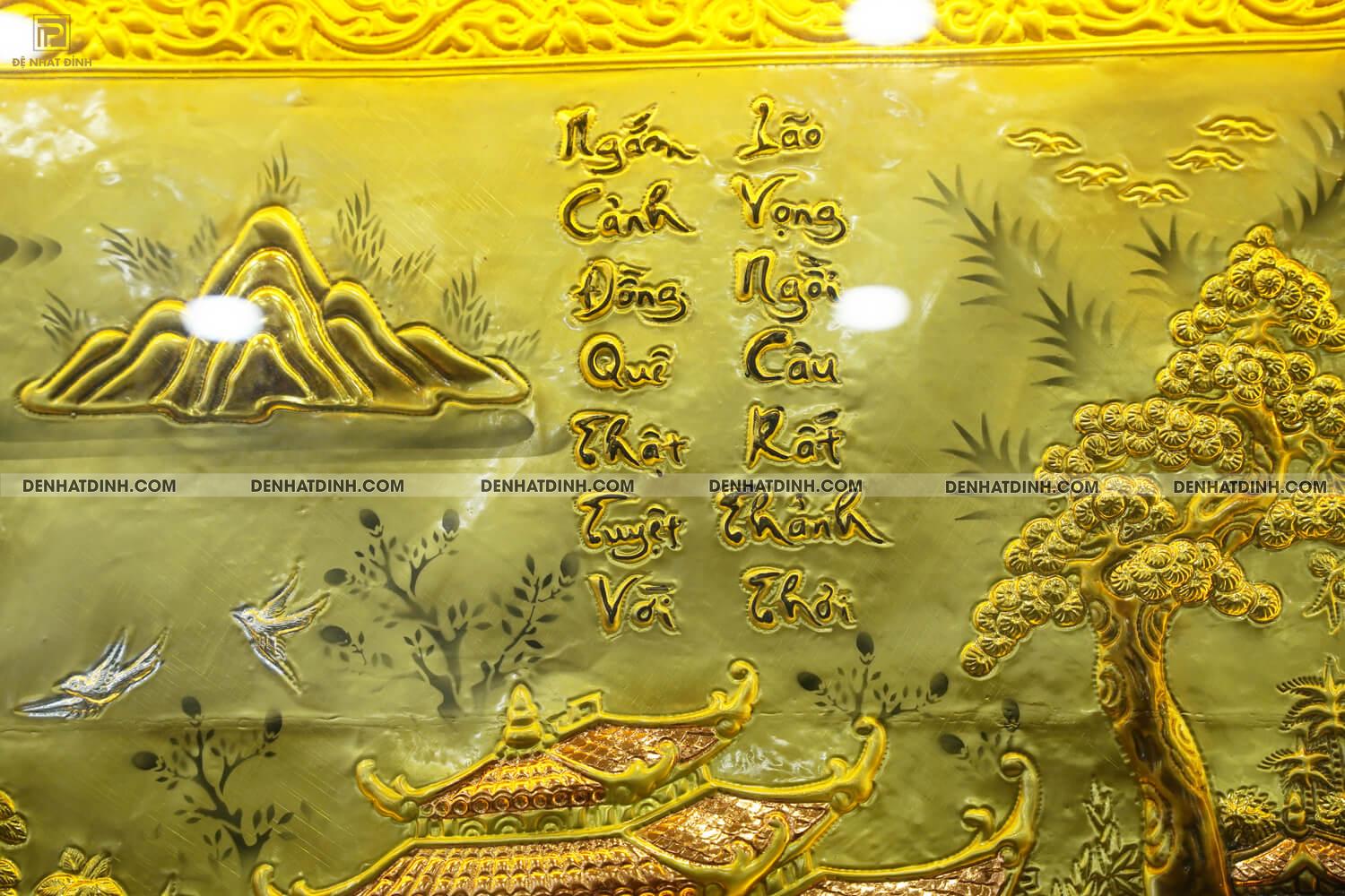 Tranh đồng quê dát vàng dài 2m3 cao 1m2 - Ảnh 8