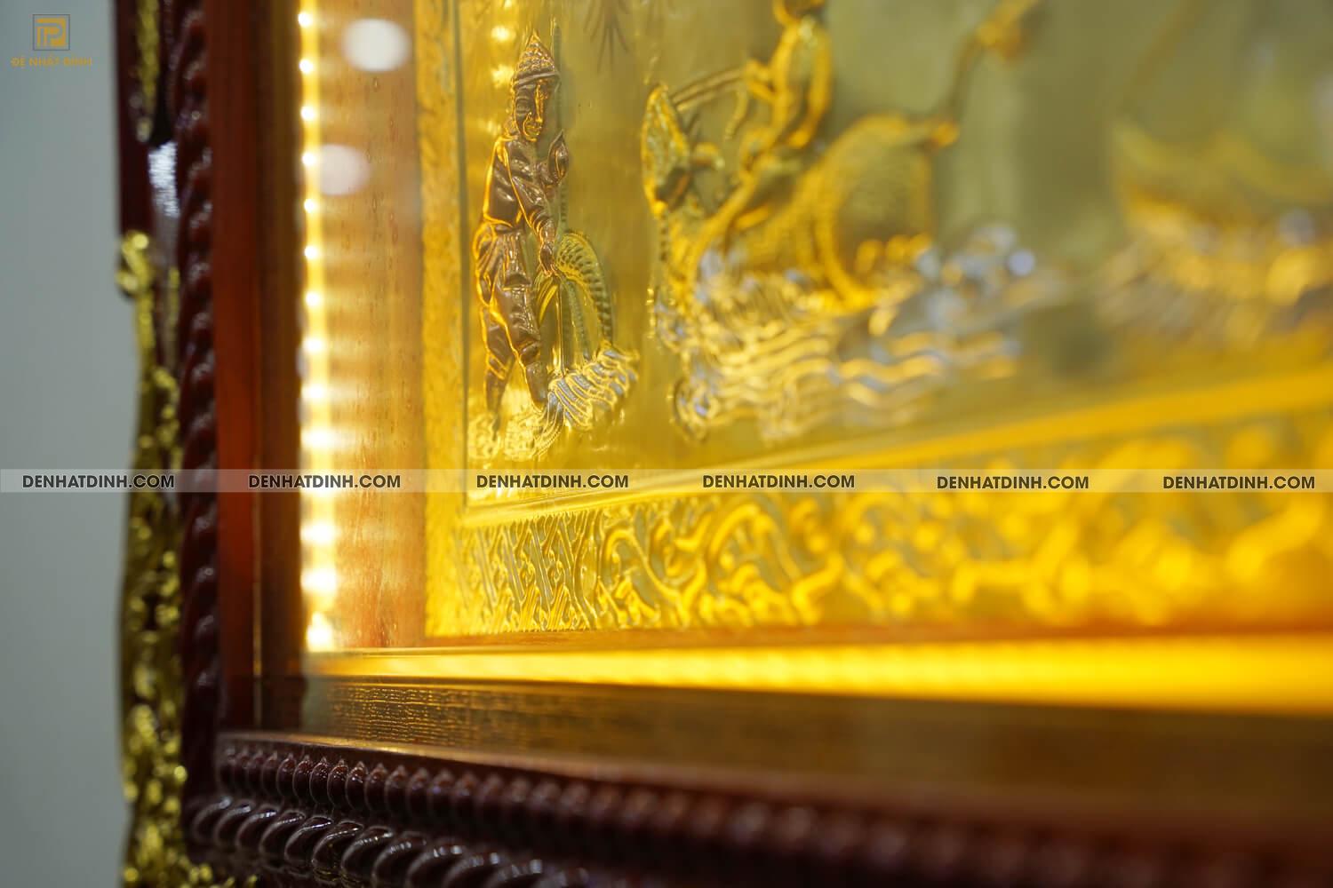 Tranh đồng quê dát vàng dài 2m3 cao 1m2 - Ảnh 4