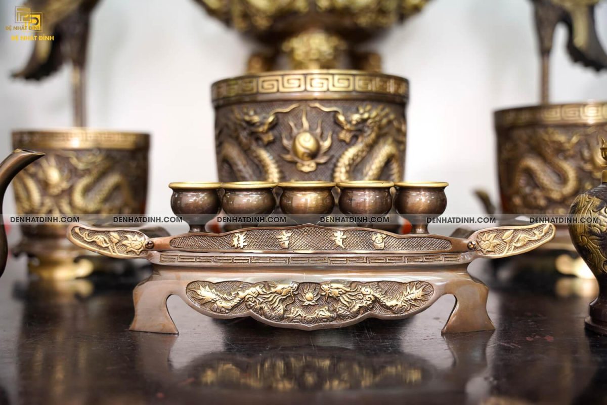 Bộ ngũ sự song long nắp cuốn thư công nghệ (5 chữ) đầy đủ phụ kiện - Ảnh 15