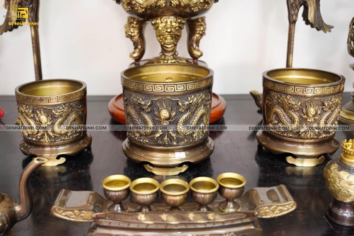 Bộ ngũ sự song long nắp cuốn thư công nghệ (5 chữ) đầy đủ phụ kiện - Ảnh 11