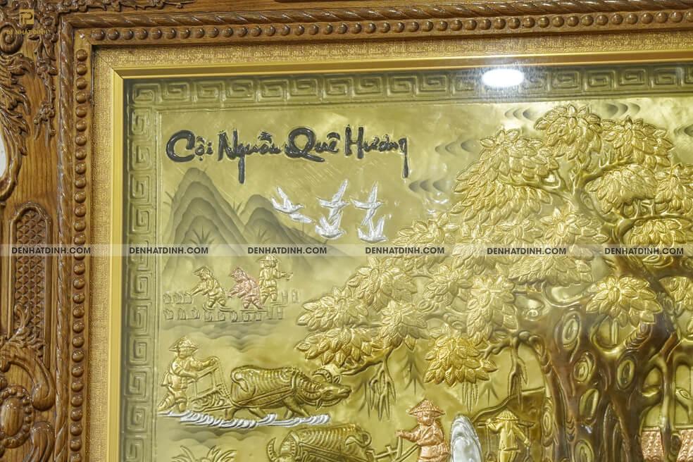 Bức tranh đồng Cội nguồn quê hương 90x1m7 bằng đồng dát vàng, dát bạc, đồng đỏ - Ảnh 5