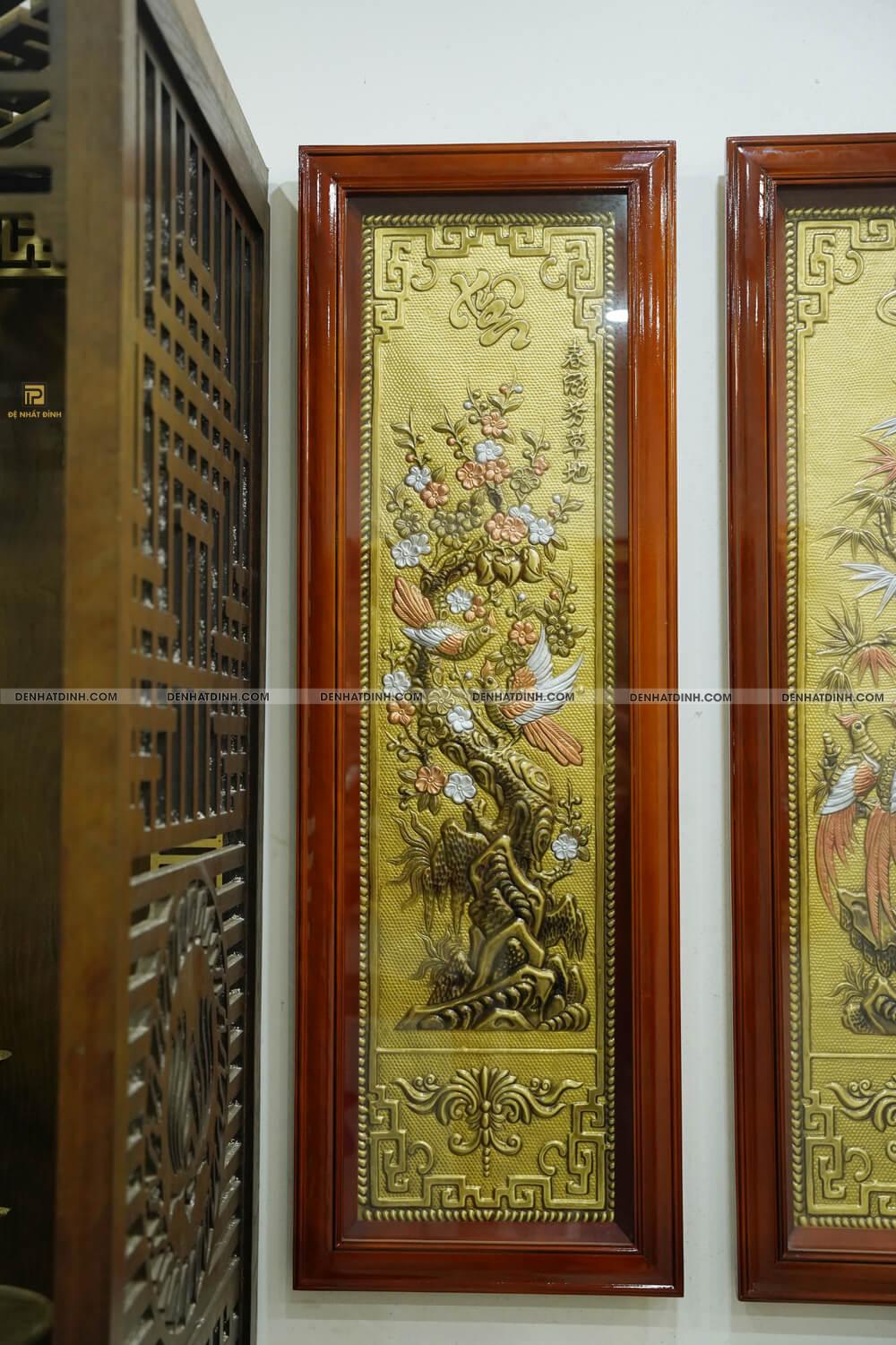 Tranh Tứ Quý Bằng Đồng Tùng Cúc Trúc Mai Cao 120cm x rộng 40cm - Ảnh 14