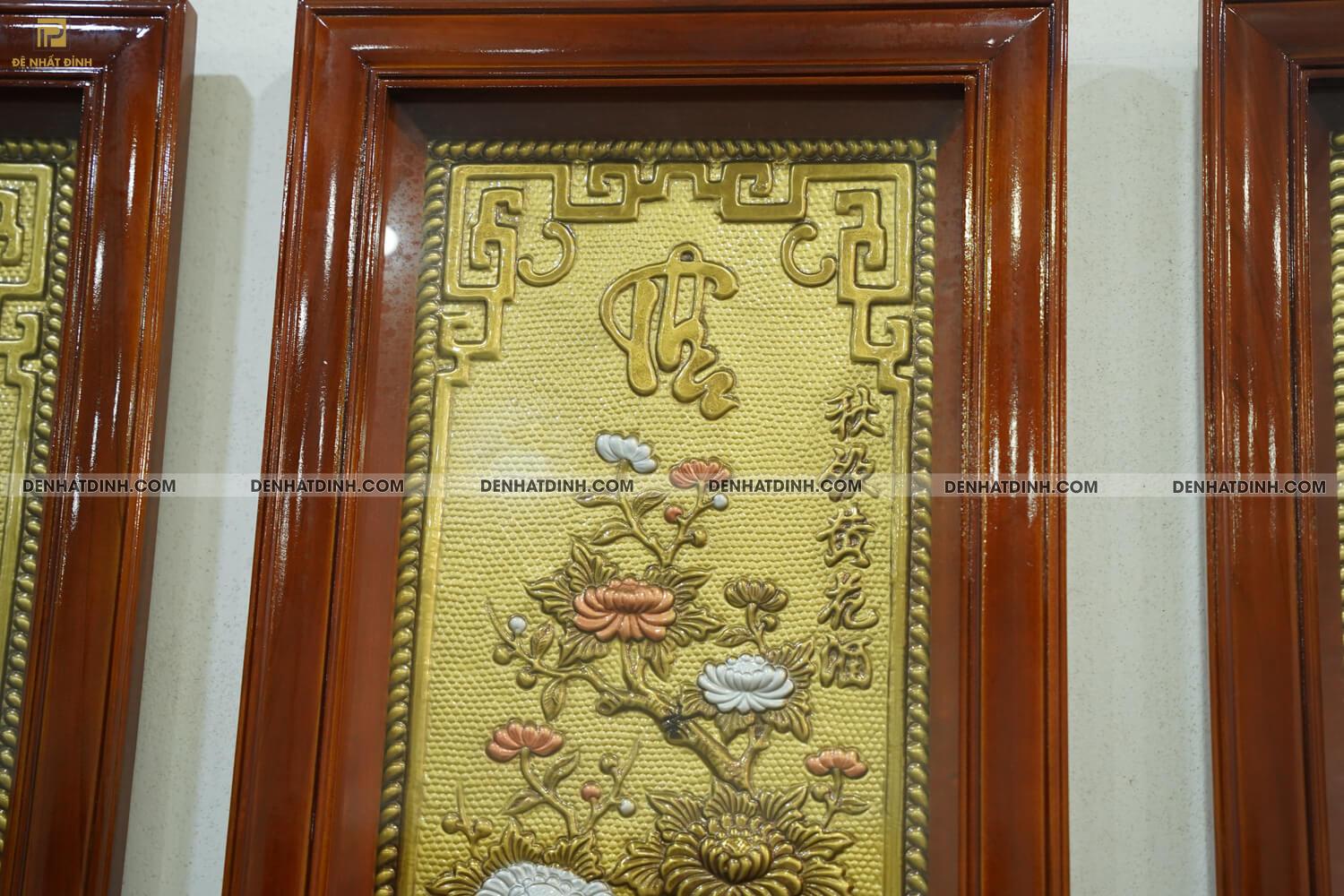 Tranh Tứ Quý Bằng Đồng Tùng Cúc Trúc Mai Cao 120cm x rộng 40cm - Ảnh 6