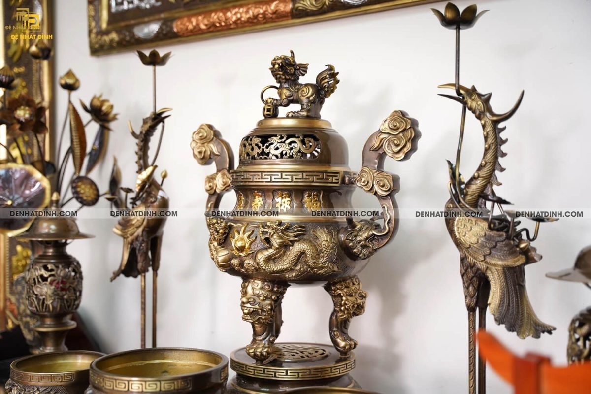 Bộ ngũ sự song long nắp cuốn thư công nghệ (5 chữ) đầy đủ phụ kiện - Ảnh 5