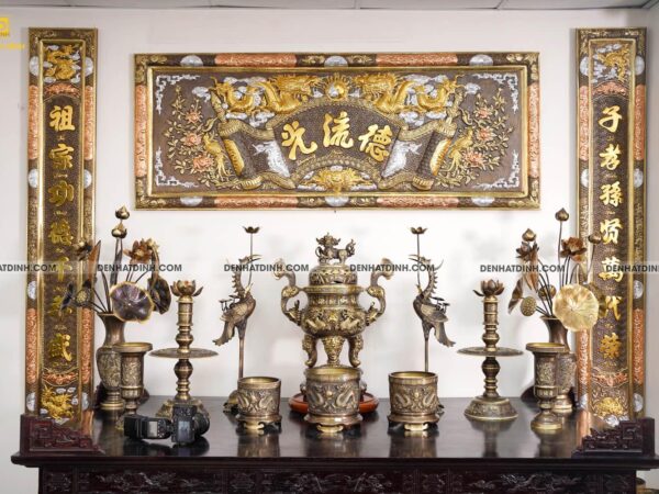 Bộ ngũ sự song long cuốn thư công nghệ (5 chữ) kèm 12 món