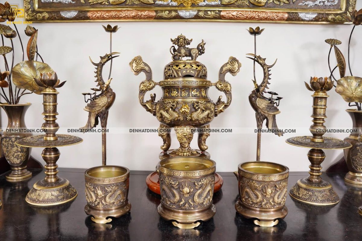 Bộ ngũ sự song long cuốn thư công nghệ (5 chữ) kèm 12 món - Ảnh 3