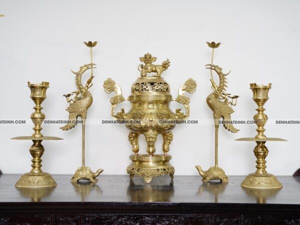 Bộ ngũ sự song long 64 mộc chữ Phúc