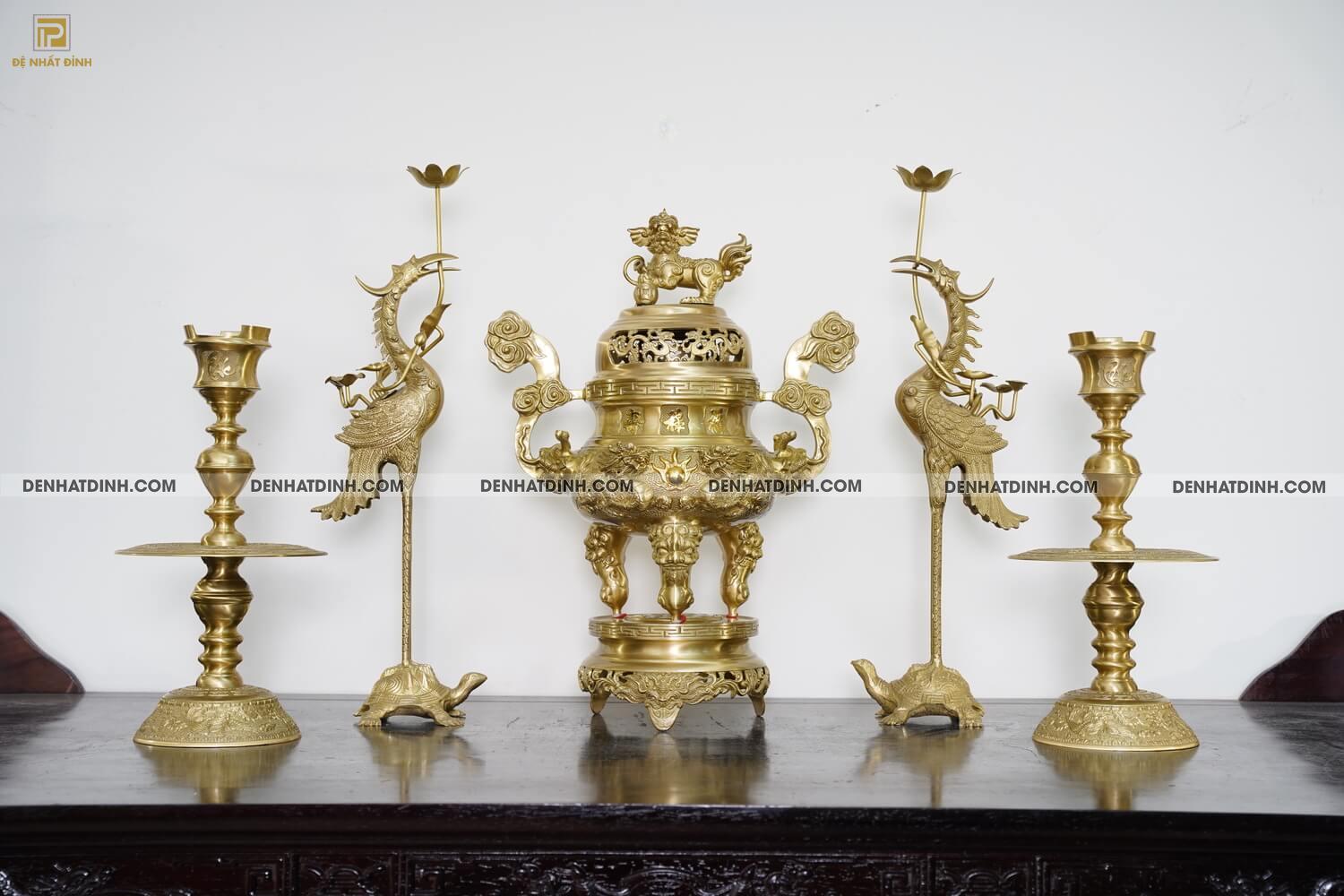 Bộ ngũ sự song long 64 mộc chữ Phúc