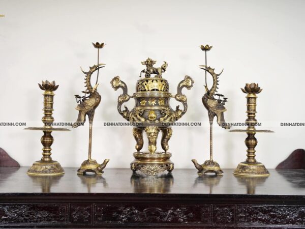 Alternative view of Bộ đồng ngũ sự song long 65 nắp cuốn thư công nghệ 3 chữ Hán