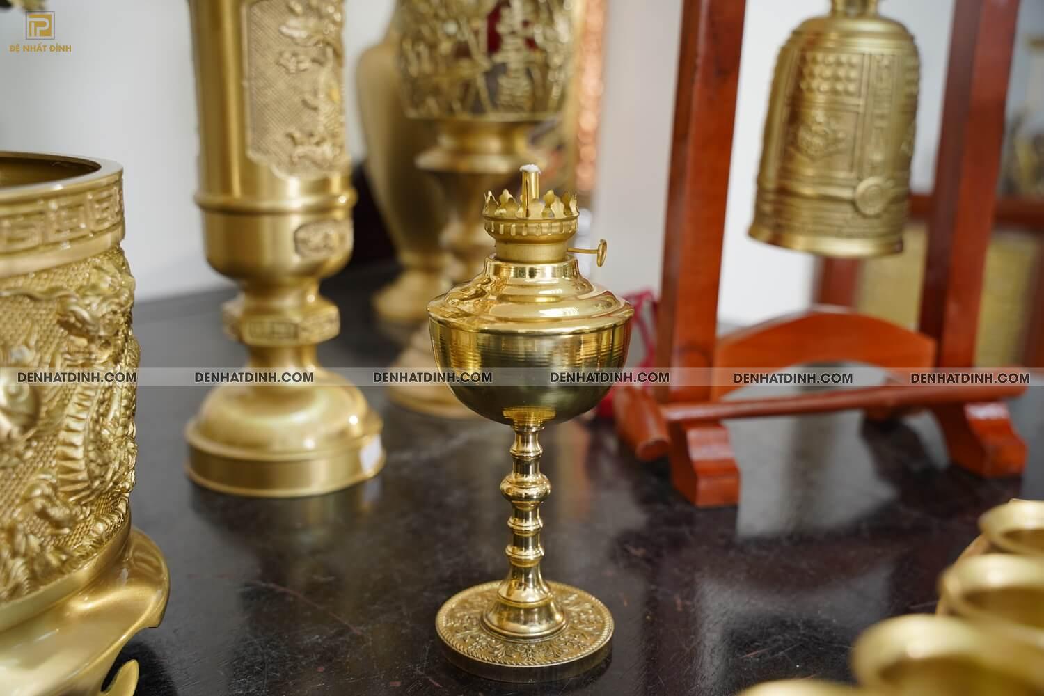 Bộ đồng ngũ sự song long cao 65cm hoa văn màu vàng ánh xanh đầy đủ phụ kiện - Ảnh 7