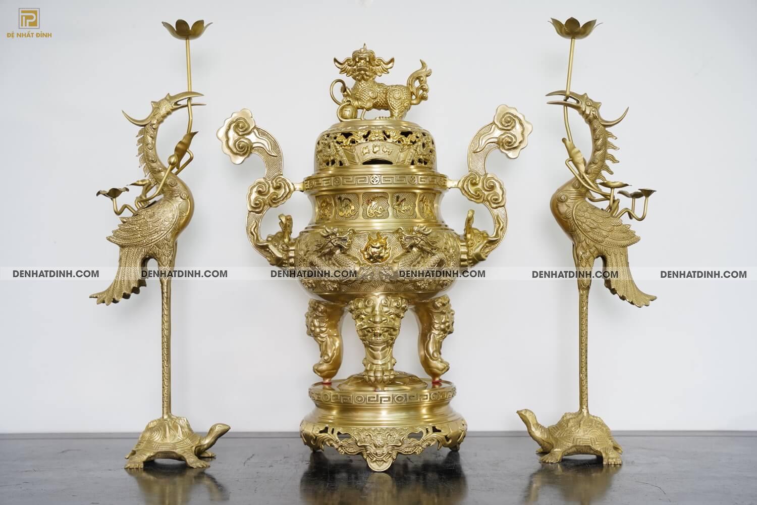 Bộ tam sự hạc song long 65 cuốn thư mộc 5 chữ