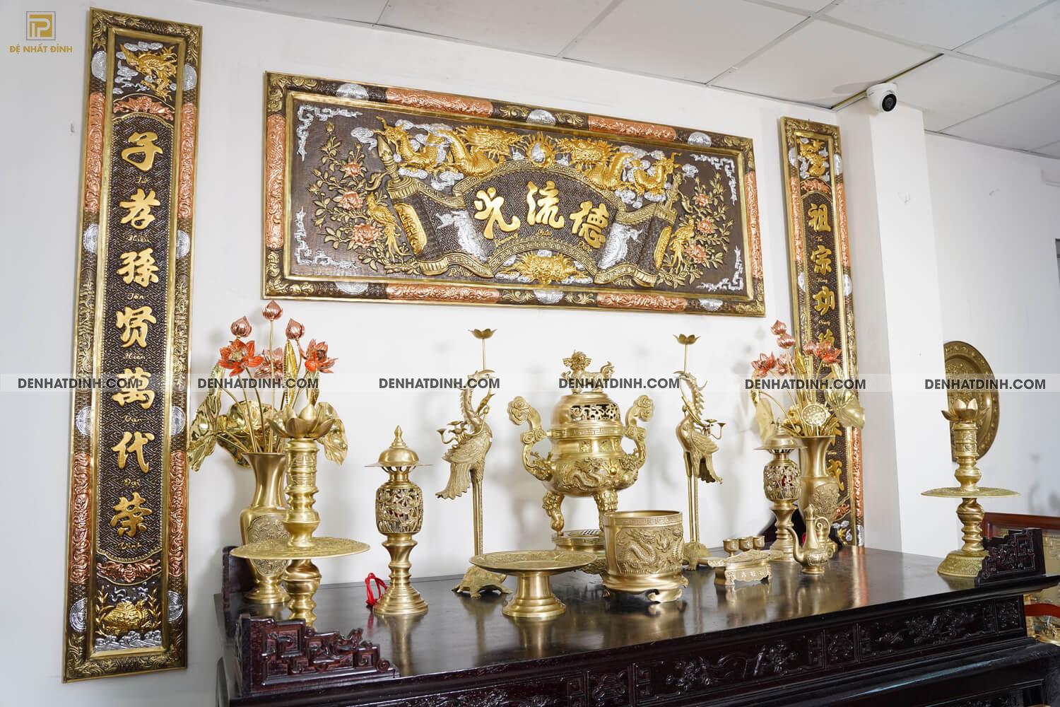 Bộ ngũ sự song long 65 mẫu 3 hoa văn mộc kèm 12 phụ kiện - Ảnh 2