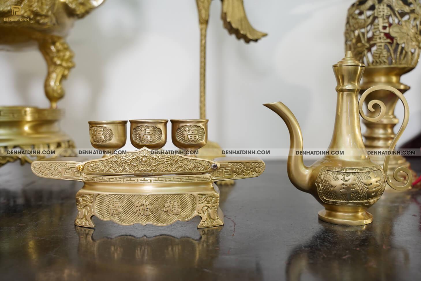 Bộ ngũ sự song long 65 mẫu 3 hoa văn mộc kèm 12 phụ kiện - Ảnh 4