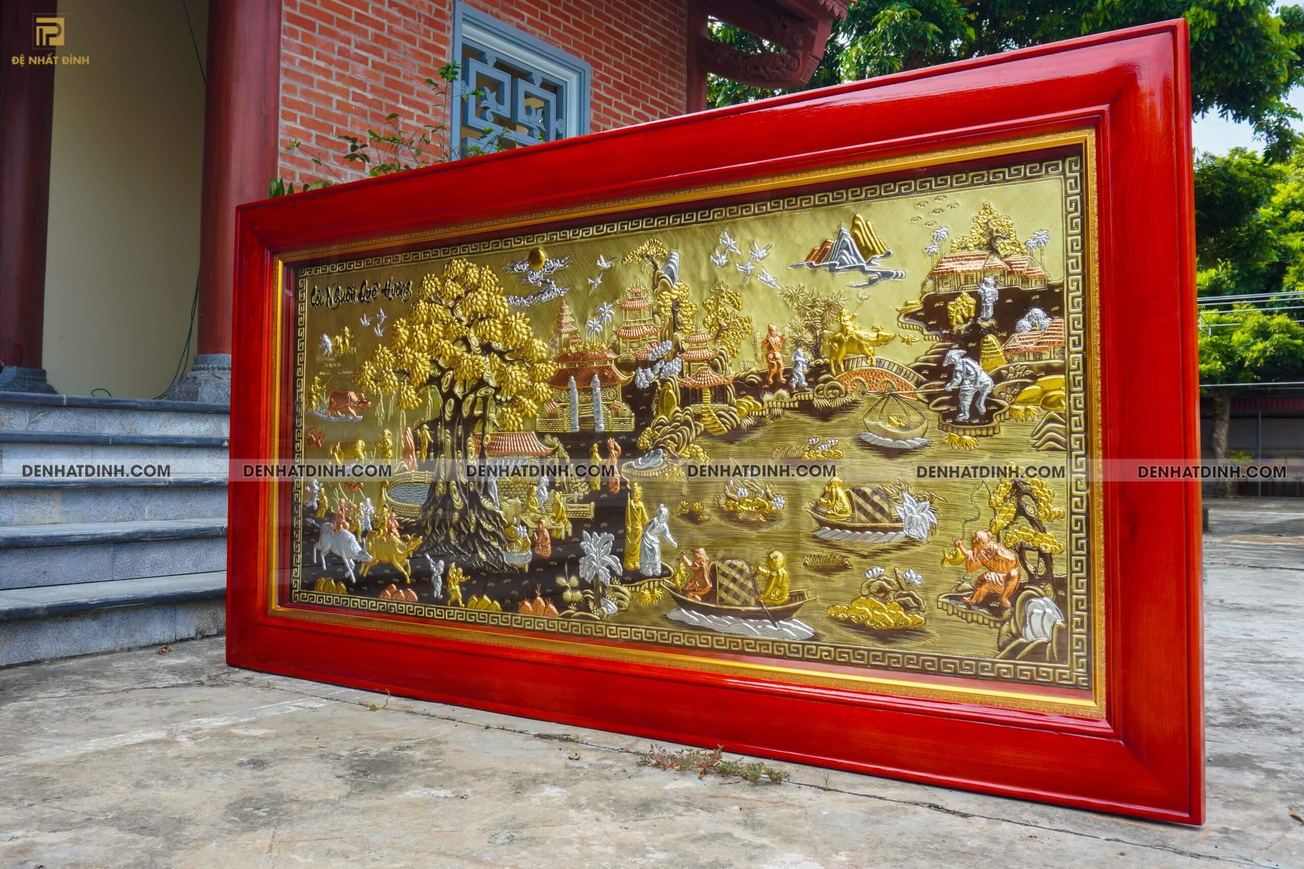 Bức tranh đồng Tranh Cội nguồn quê hương kích thước 120*230cm - Ảnh 2