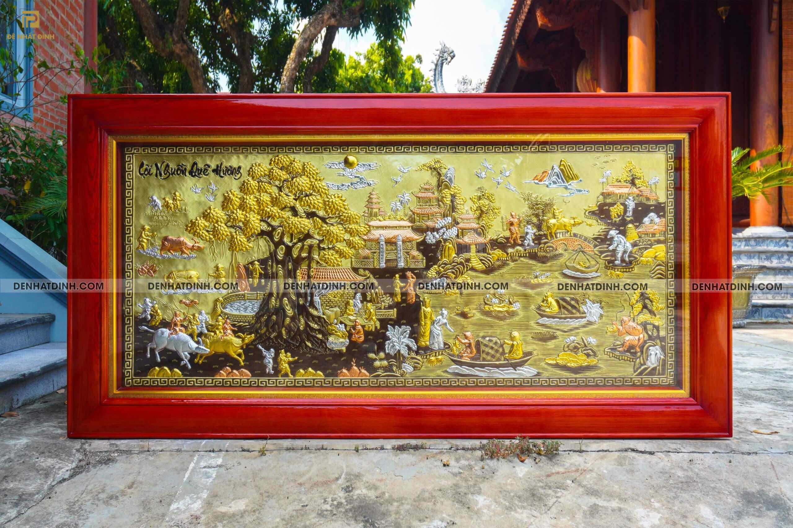 Bức tranh đồng Tranh Cội nguồn quê hương kích thước 120*230cm - Ảnh 4