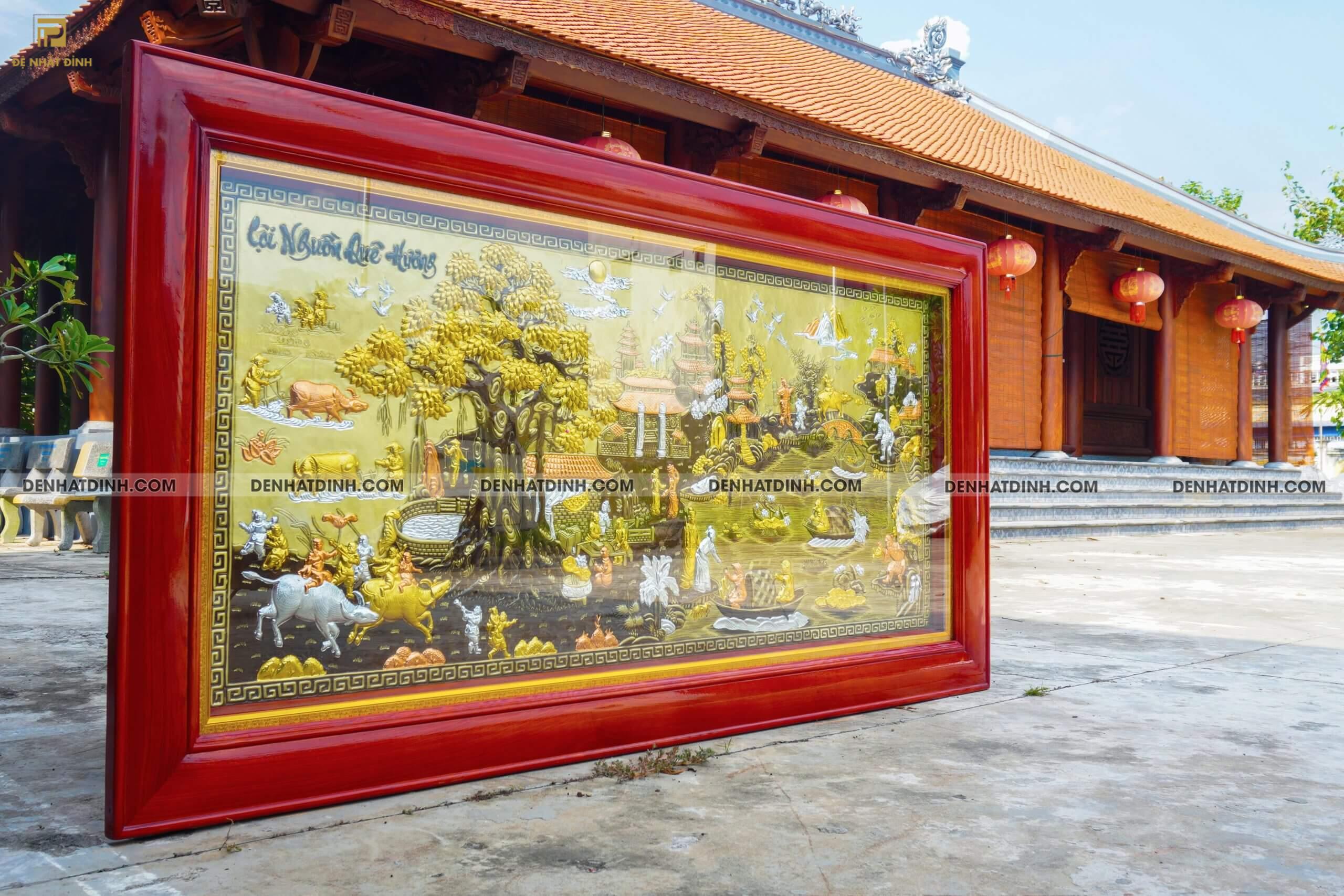 Bức tranh đồng Tranh Cội nguồn quê hương kích thước 120*230cm - Ảnh 3