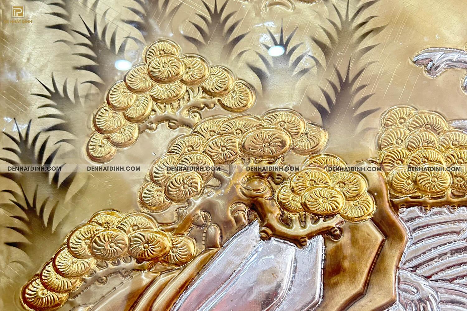 Tranh đồng thuận buồm xuôi gió khung gỗ dát vàng - Ảnh 2