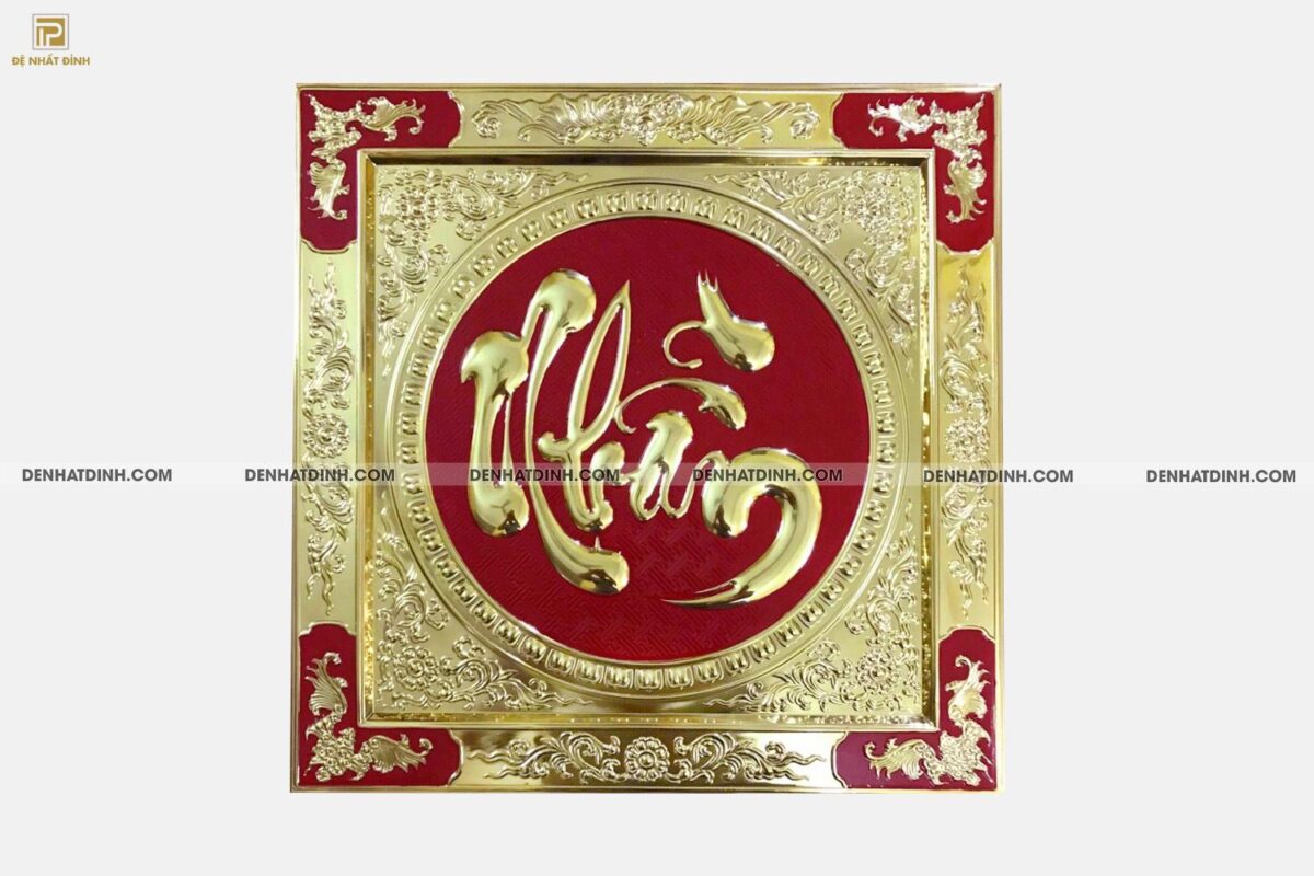 Tranh chữ khung đồng 60x60