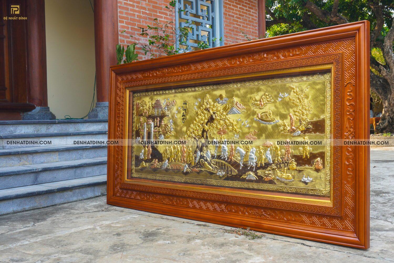Tranh vinh quy bái tổ bằng đồng bản khung to - Ảnh 3
