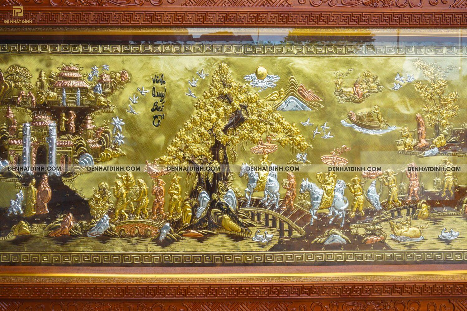 Tranh vinh quy bái tổ bằng đồng bản khung to - Ảnh 6