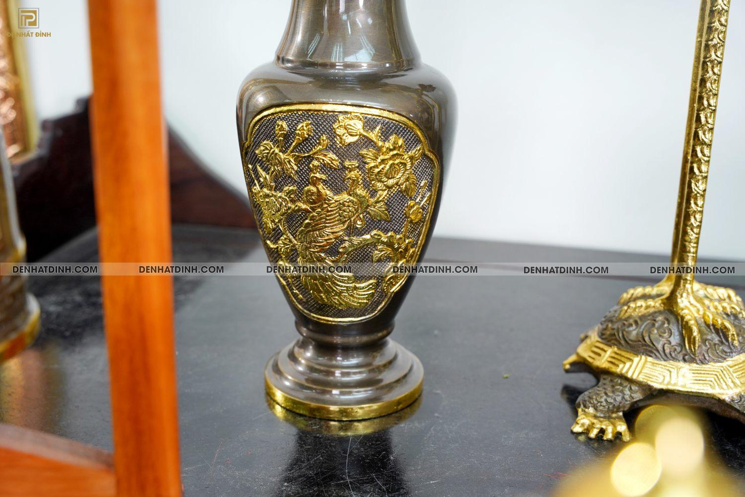 Bộ đỉnh đồng Ngũ sự Song Long 65 ( 5 chữ hán ) dát vàng điểm 36kg kèm 7 phụ kiện - Ảnh 8
