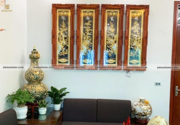 Tranh tứ quý bằng đồng mang ý nghĩa may mắn, hạnh phúc