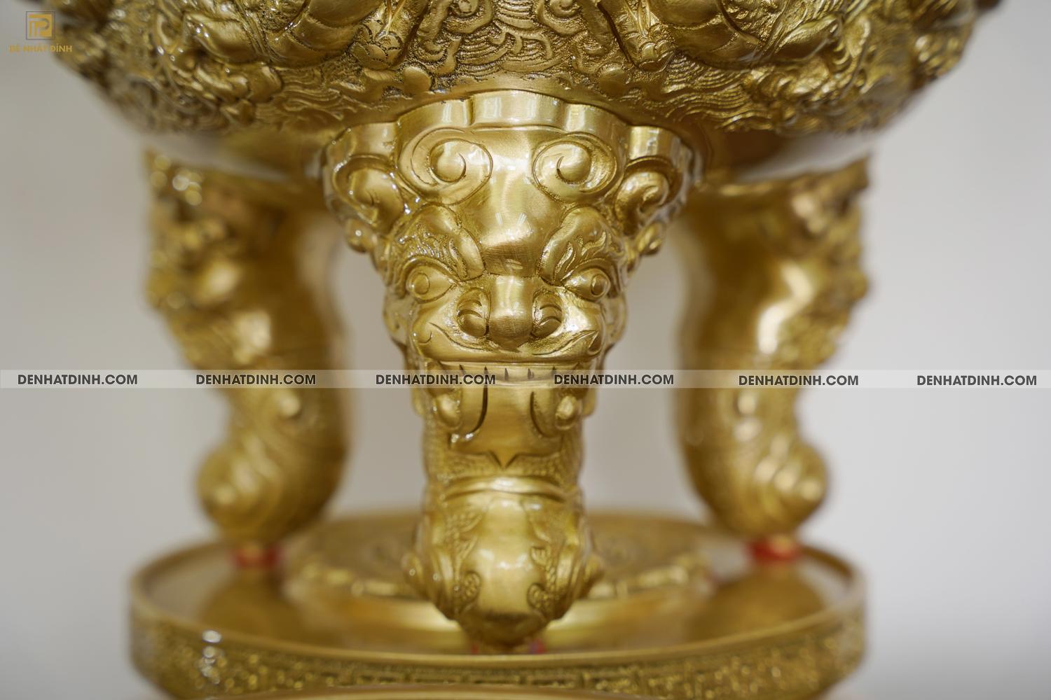 Bộ đỉnh đồng ngũ sự Song Long 65 Nắp Thọ cùng 10 phụ kiện ban thờ - Ảnh 15