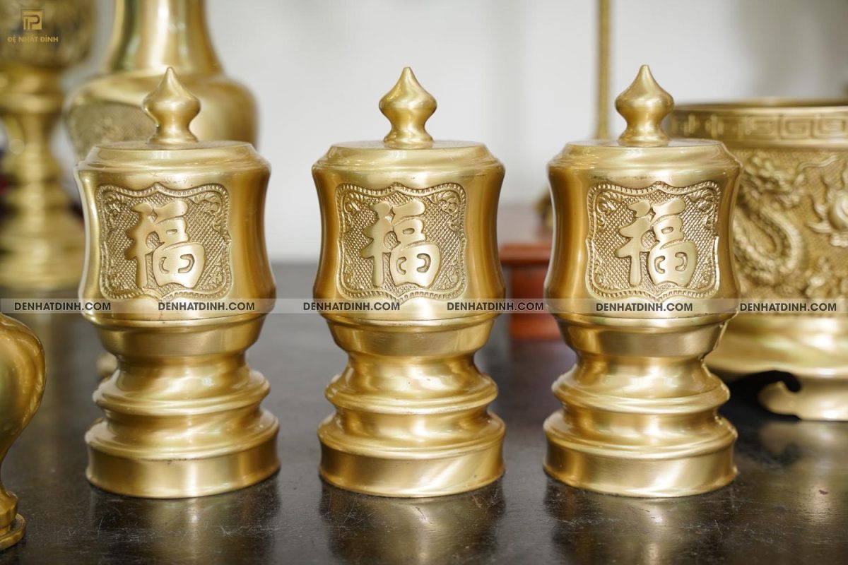 Bộ đỉnh đồng Ngũ Sự Song Long 65 Nắp Thọ đầy đủ phụ kiện - Ảnh 22