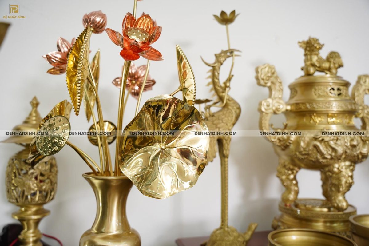 Bộ đỉnh đồng Ngũ Sự Song Long 65 Nắp Thọ đầy đủ phụ kiện - Ảnh 13