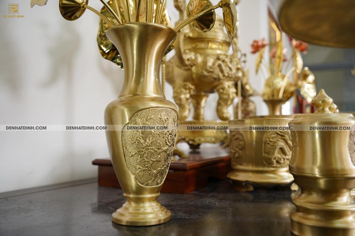 Bộ đỉnh đồng Ngũ Sự Song Long 65 Nắp Thọ đầy đủ phụ kiện - Ảnh 12