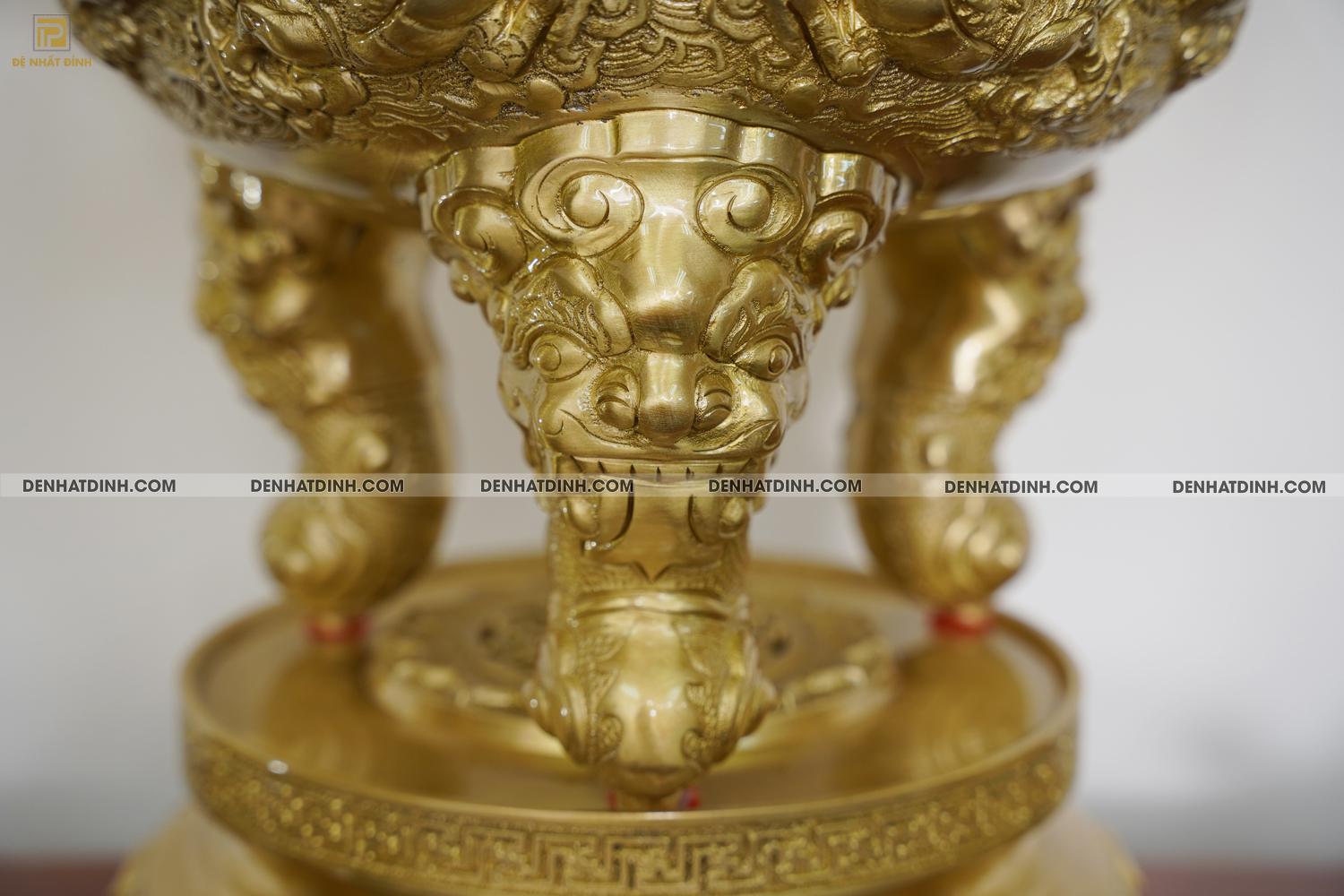 Bộ đỉnh đồng Ngũ Sự Song Long cao 65cm Nắp Thọ màu nguyên bản - Ảnh 14