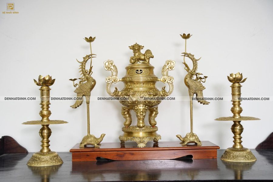 Bộ Ngũ Sự Song Long 65 cm Ngũ Phúc Lâm Môn - Màu Nguyên Chất