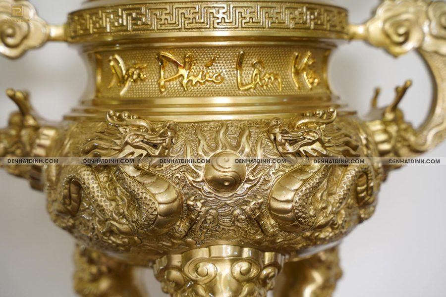 Bộ Ngũ Sự Song Long 65 cm Ngũ Phúc Lâm Môn - Màu Nguyên Chất - Hình ảnh 6