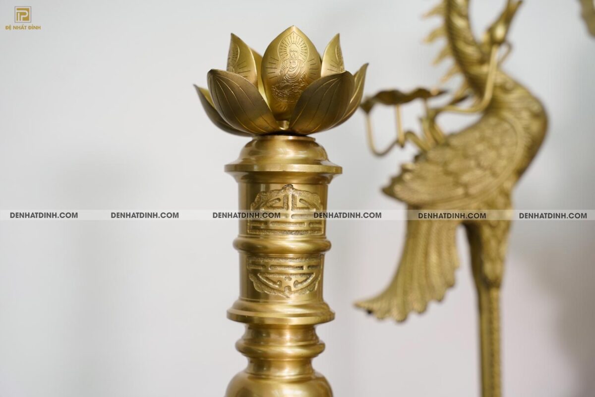 Bộ đỉnh đồng ngũ sự Song Long Tứ Linh Phụng Gia Tiên 65cm - Màu đồng Catut - Ảnh 8