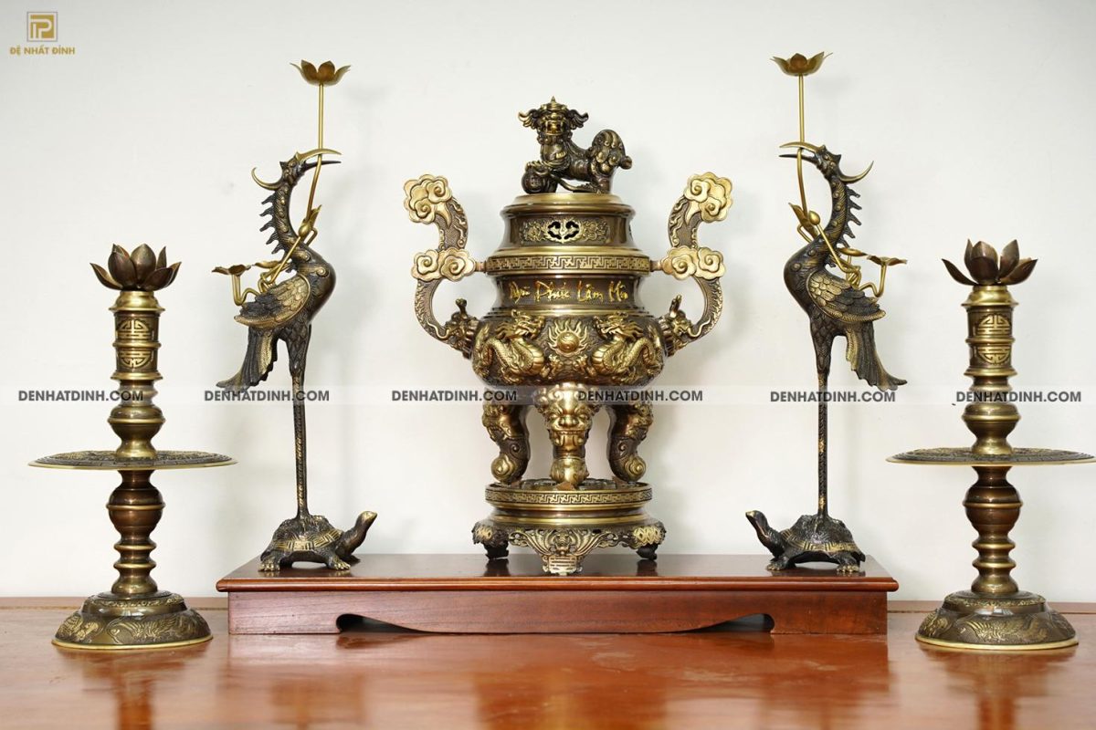 Bộ đồng Ngũ Sự Song Long 66 cm Ngũ Phúc Lâm Môn
