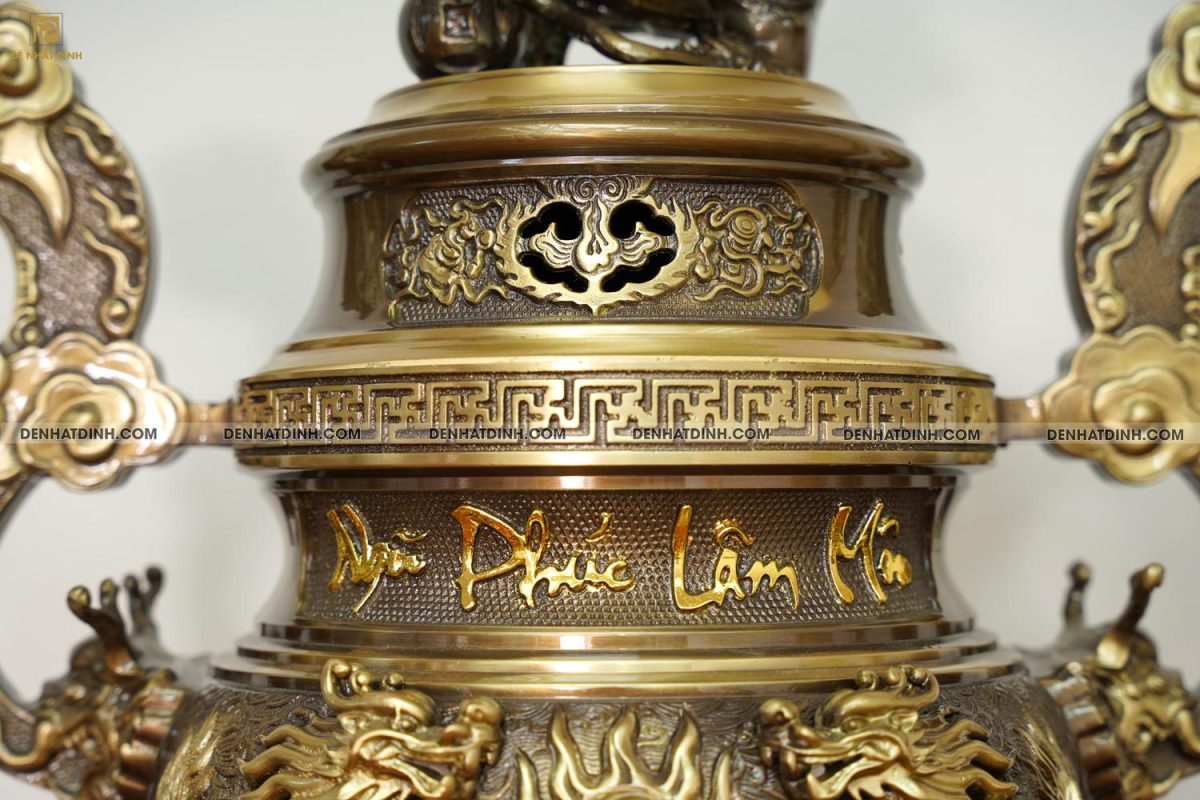 Bộ đồng Ngũ Sự Song Long 66 cm Ngũ Phúc Lâm Môn - Ảnh 4