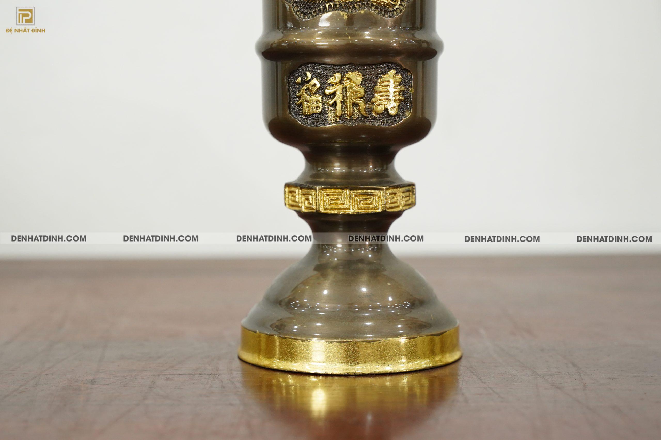 Ống hương 30 bằng đồng dát vàng điểm - Ảnh 6