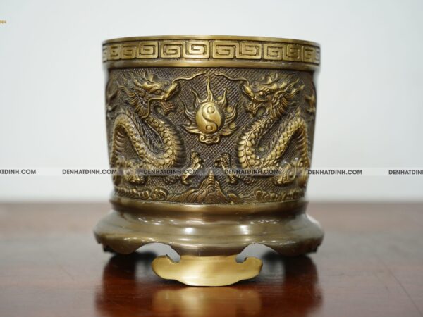 Bát hương bằng đồng đường kính 20cm màu hun cổ