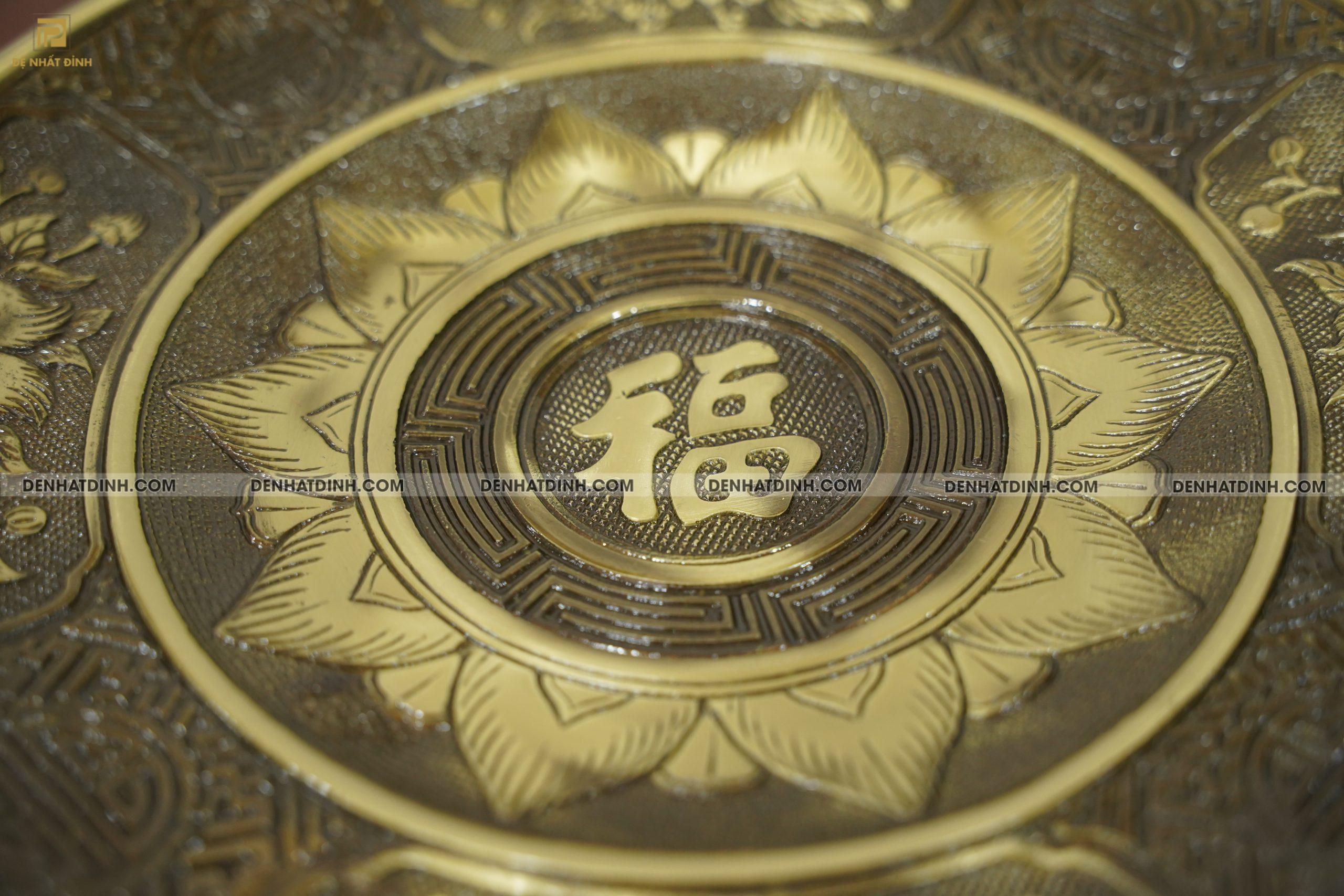 Mâm bồng hoa quả đường kính 30cm màu hun cổ - Ảnh 4