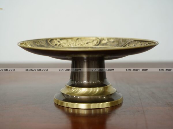 Alternative view of Mâm bồng hoa quả đường kính 30cm màu hun cổ