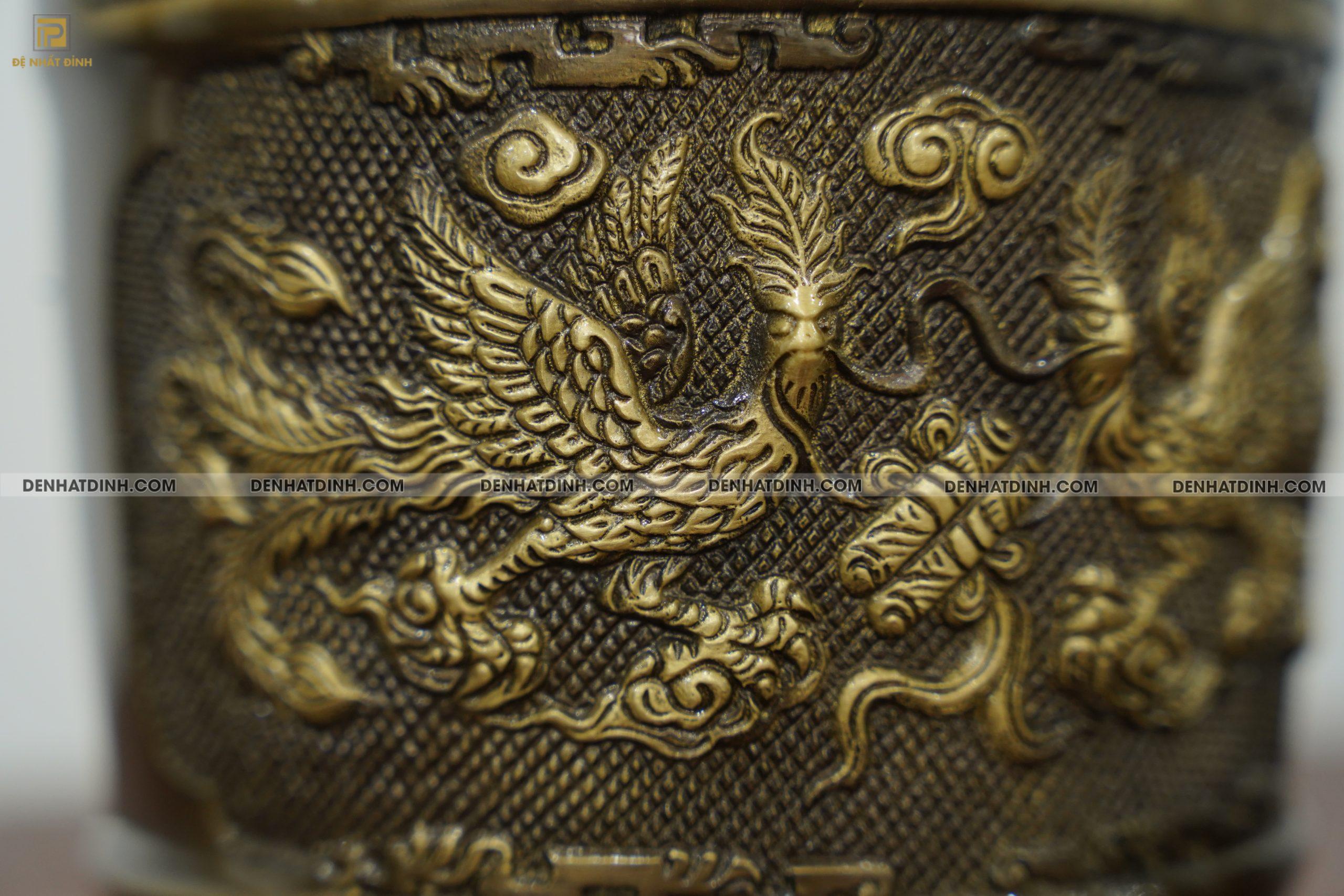 Bát hương bằng đồng đường kinh 18cm hun cổ - Hình ảnh 3