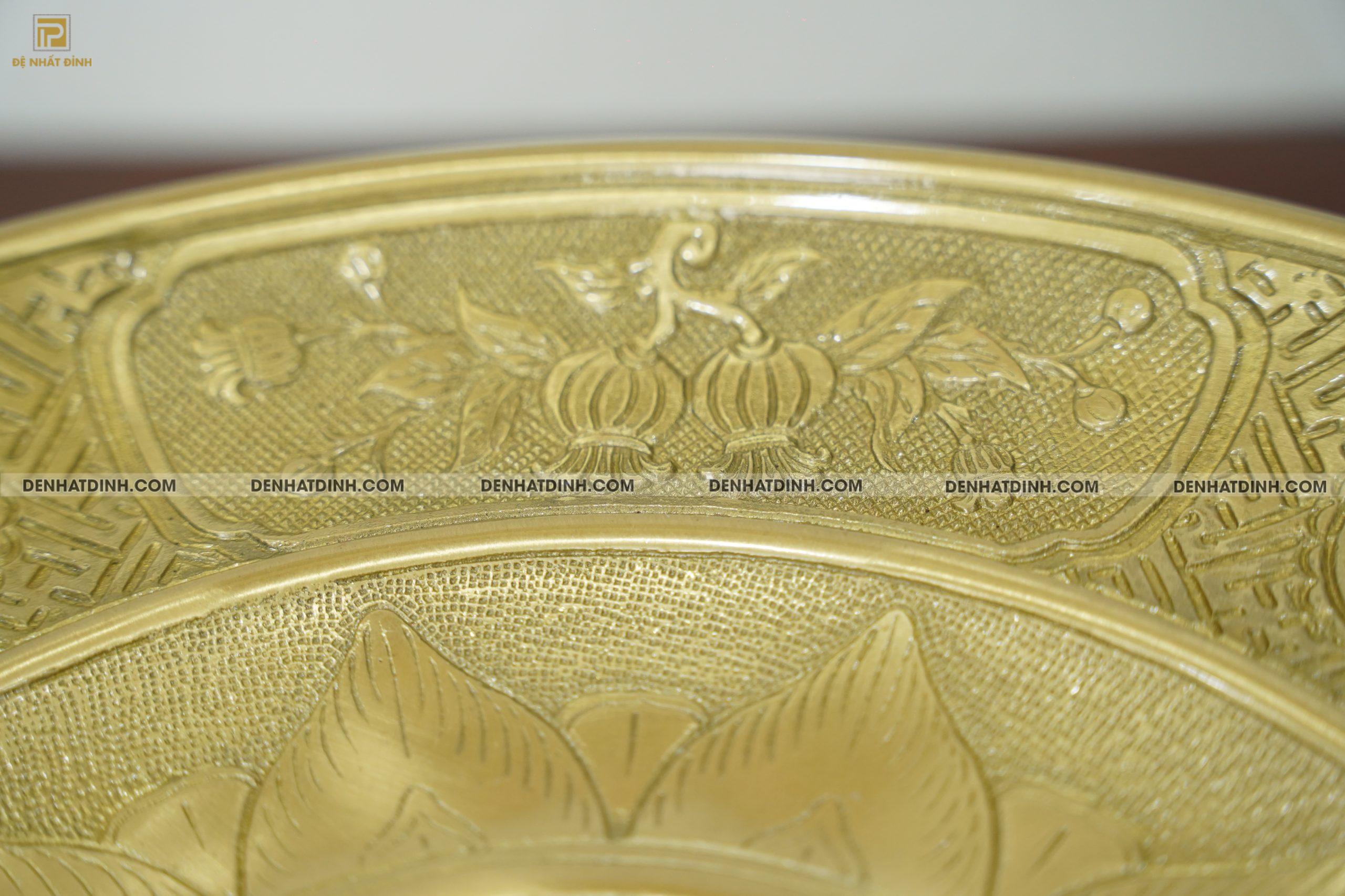 Mâm bồng hoa quả đường kính 30cm màu vàng mộc - Ảnh 6