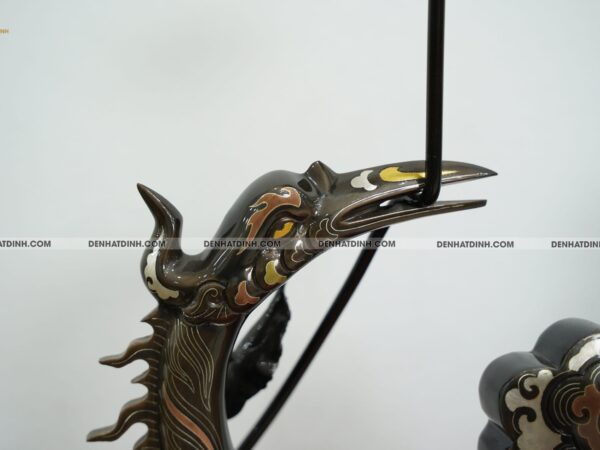 Alternative view of Bộ đỉnh đồng ngũ sự song long chầu nguyệt 65 khảm ngũ sắc