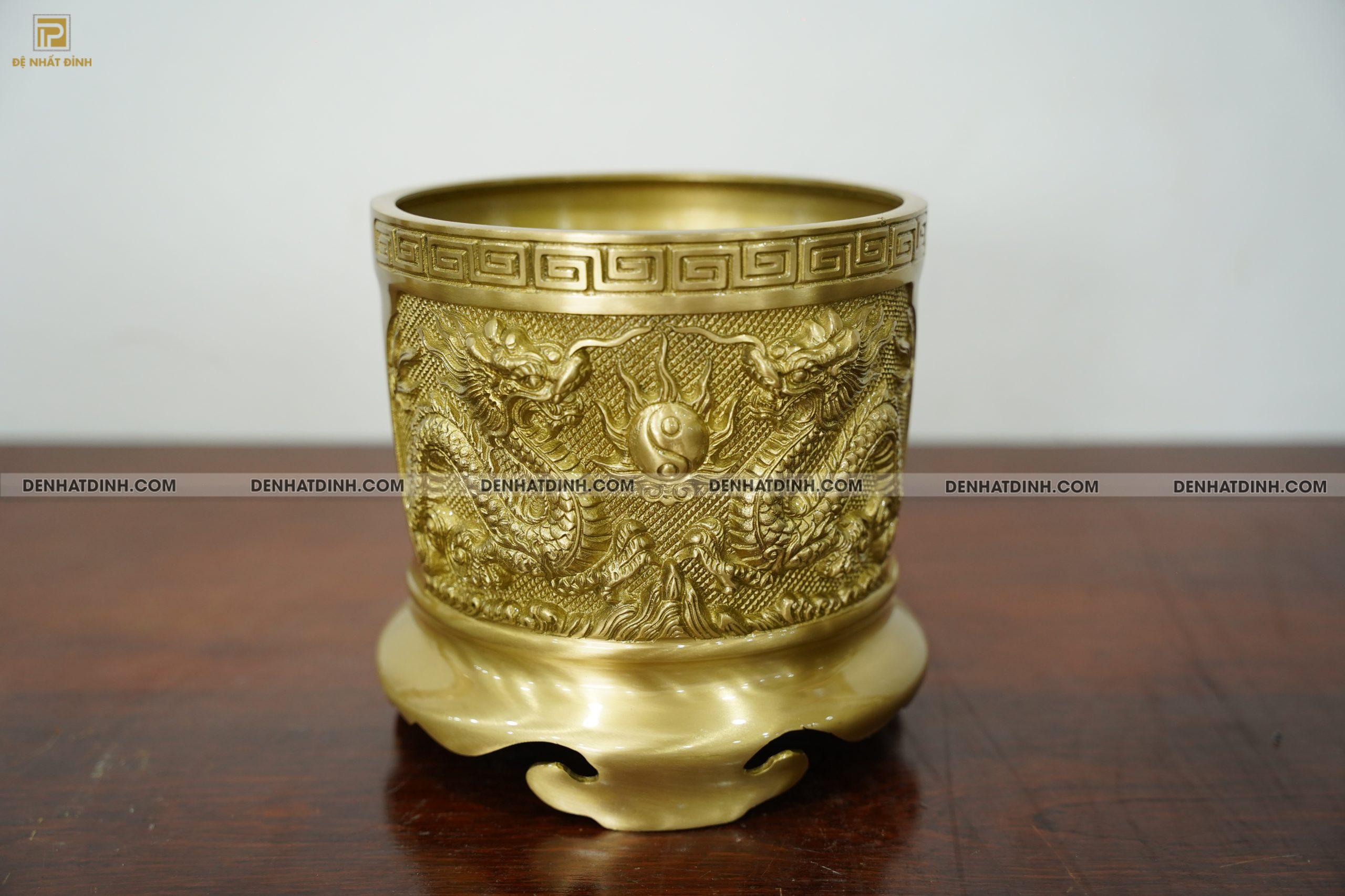 Bát hương bằng đồng bán kính 16cm màu nguyên bản