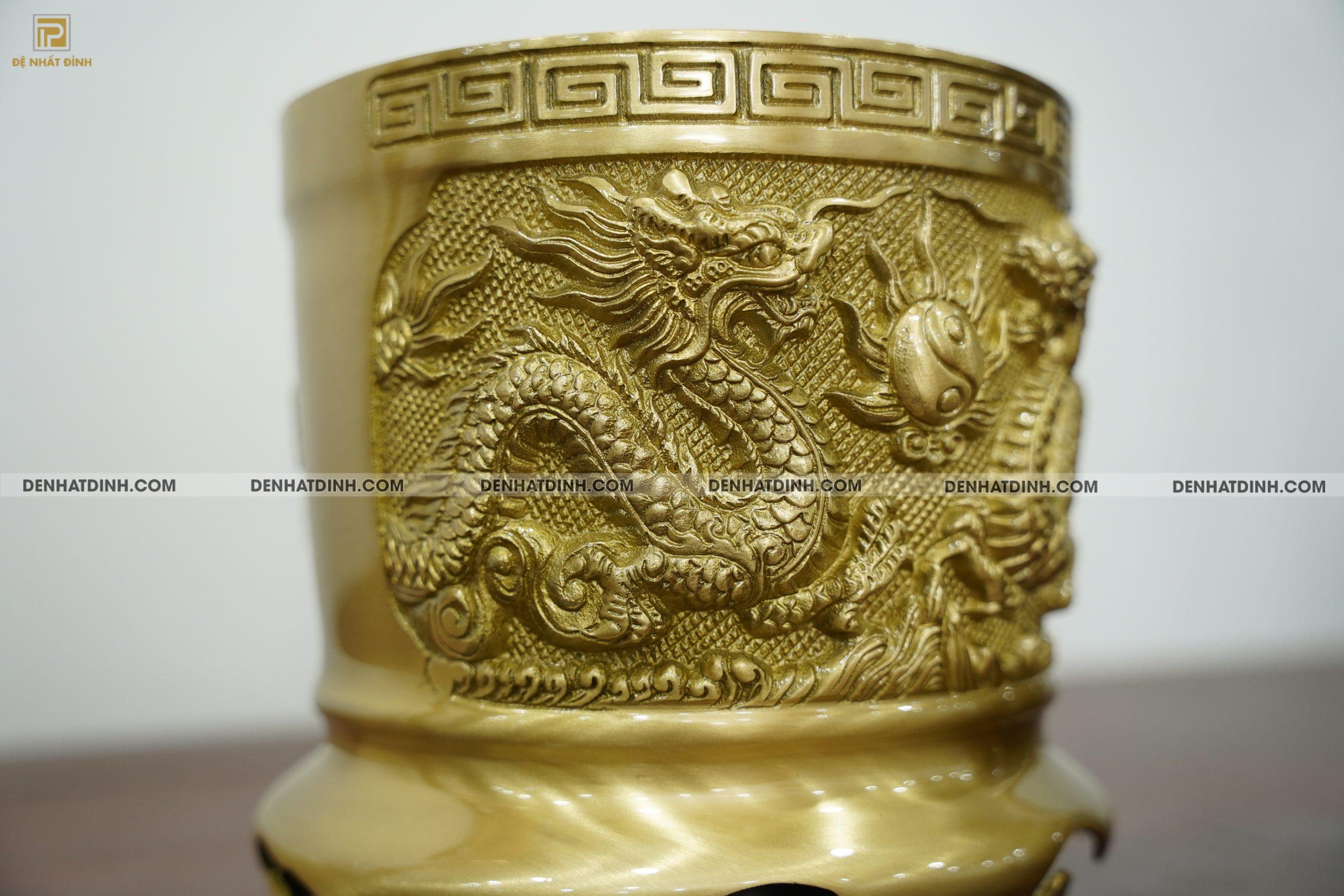 Bát hương bằng đồng bán kính 16cm màu nguyên bản - Ảnh 6